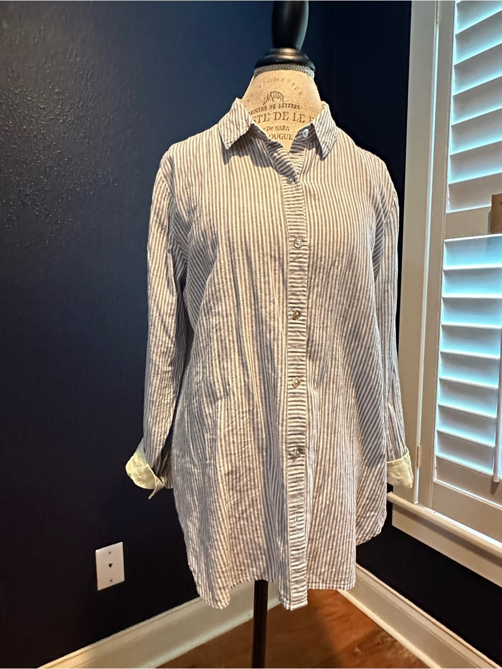 Symple Me nyc Relaxed Blue and White Striped Button-Down Shirt